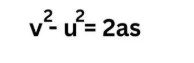 <p>Final Velocity ^2= Initial Velocity ^2 + 2 acceleration x distance </p>
<p>v^2=u^2 +2as</p>