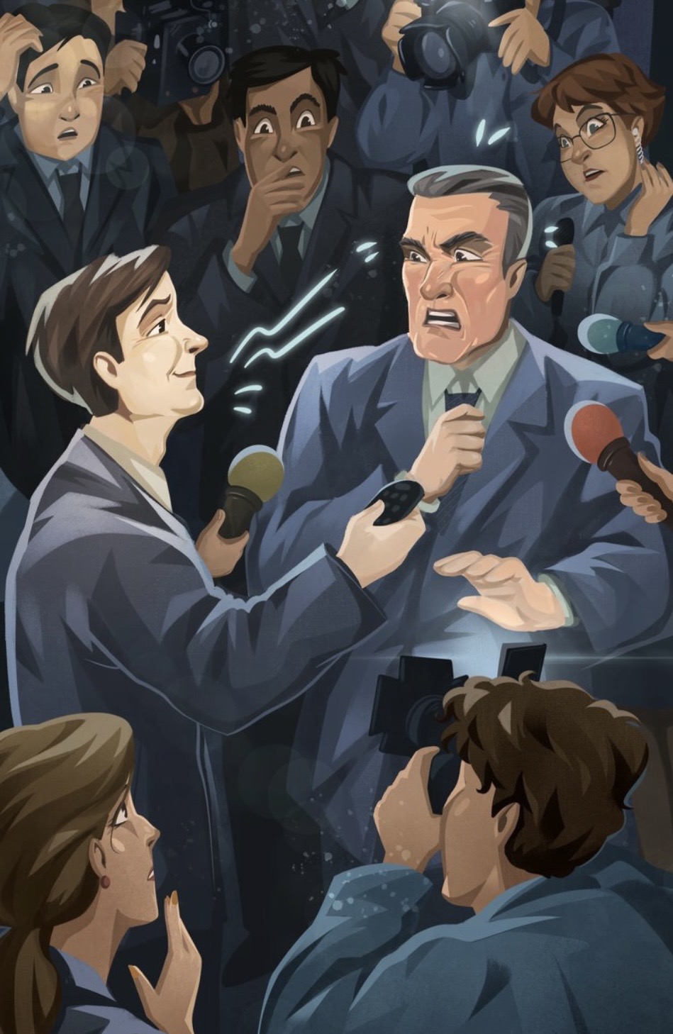 <p>A person who persistently annoys or provokes with questions or criticism</p><p>[The journalist, known as a gadfly in political circles, relentlessly peppered the senator with tough questions and refused to accept vague or evasive answers]</p>