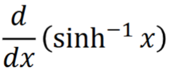 <p>d/dx of Inverse Hyperbolic Functions</p>