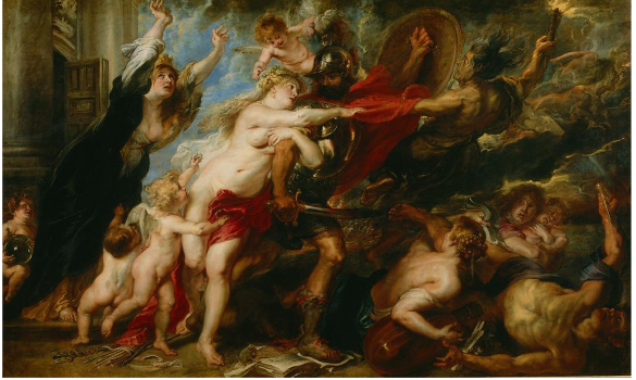 <p>Peter Paul Rubens 1636-7</p><p>-War painting, however, represents the effects of war. </p><p>-merges Greek mythology and political issues. </p>