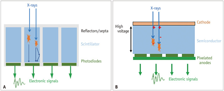 <ul><li><p>relies on a solid (non-pixelated, silicone, cadmium zinc telluride) semiconductor material for the <strong>direct conversion</strong> of photons into electrical signal</p></li><li><p>no septa = increased SA, and no light spread</p></li><li><p>challenge: significant heat generation combined with heat-sensitive detector materials</p></li></ul><p></p>