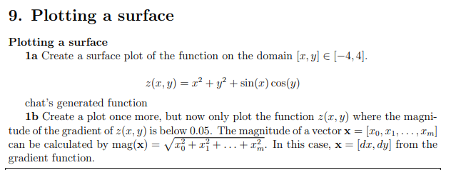 <p>Plotting a Surface</p>