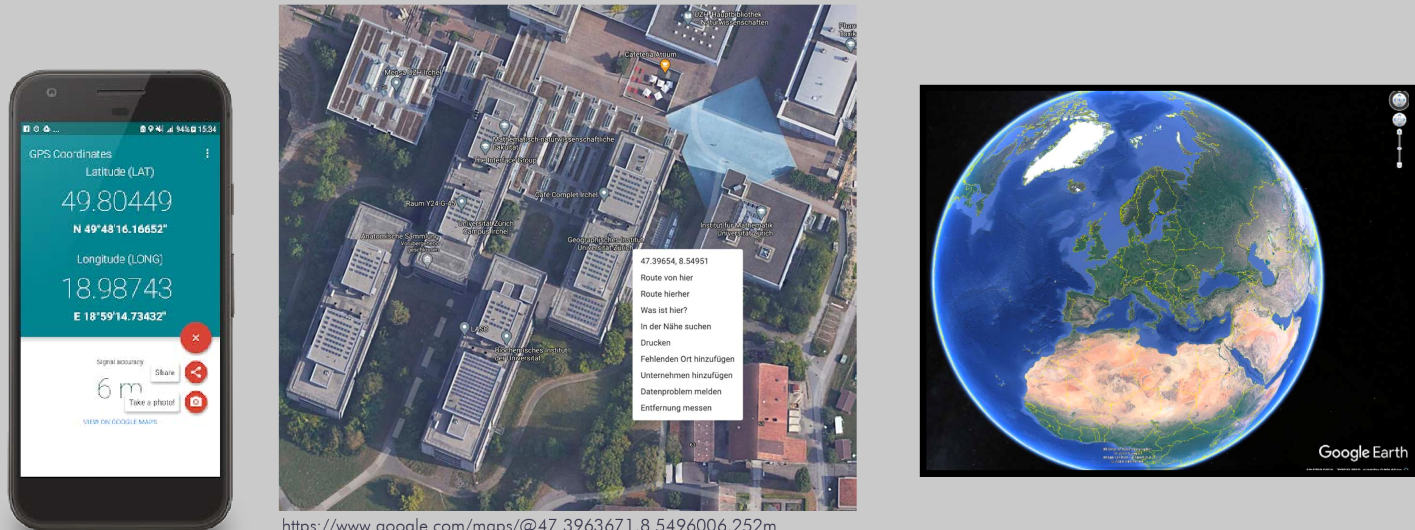 <p>Global reference system for GPS</p><p>geocentric, datum at the center of the earth</p><p>geographic, latitude and longitude</p>