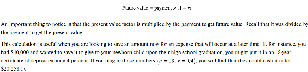 <p>The interest-adjusted value of past payments.</p>