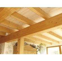 <p><strong>GLT (Glulam / Lemn Lamelar Încleiat)</strong></p><ul><li><p><em>Recunoaștere:</em> Lamele lipite cu fibrele <em>paralele</em>. Vezi liniile de lipici (clei).</p></li><li><p><em>Utilizare:</em> Grinzi și stâlpi pentru deschideri mari.</p></li></ul><p></p>