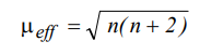 <p>(n is the number of unpaired electrons)</p>
