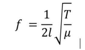 <p></p><ul><li><p><span style="background-color: transparent;">T - Tension</span></p></li><li><p><span style="background-color: transparent;">μ - mass per unit length</span></p></li><li><p><span style="background-color: transparent;">l - length (from first to last node)</span></p></li></ul><p></p>