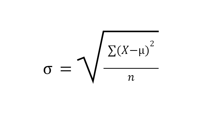 <p>Common measure of the spread of the values about a middle position in a group</p>