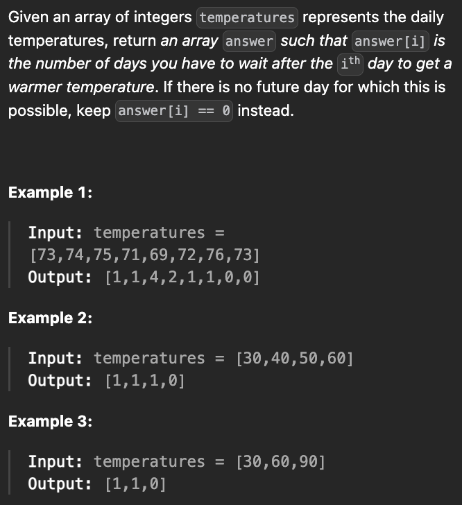 <p><strong>Daily Temperatures</strong></p>