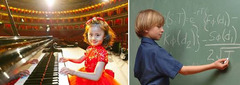 <p>a young child who has very great ability in something</p>