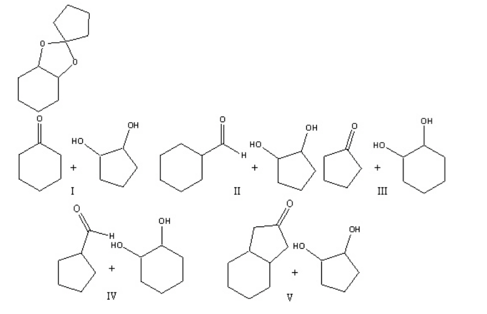 <p>Which one of the following pairs of compounds will yield the following product in presence of sulfuric acid?</p>
