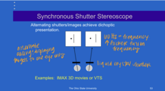 <p>When are synchronous shutter stereoscopes used?</p>