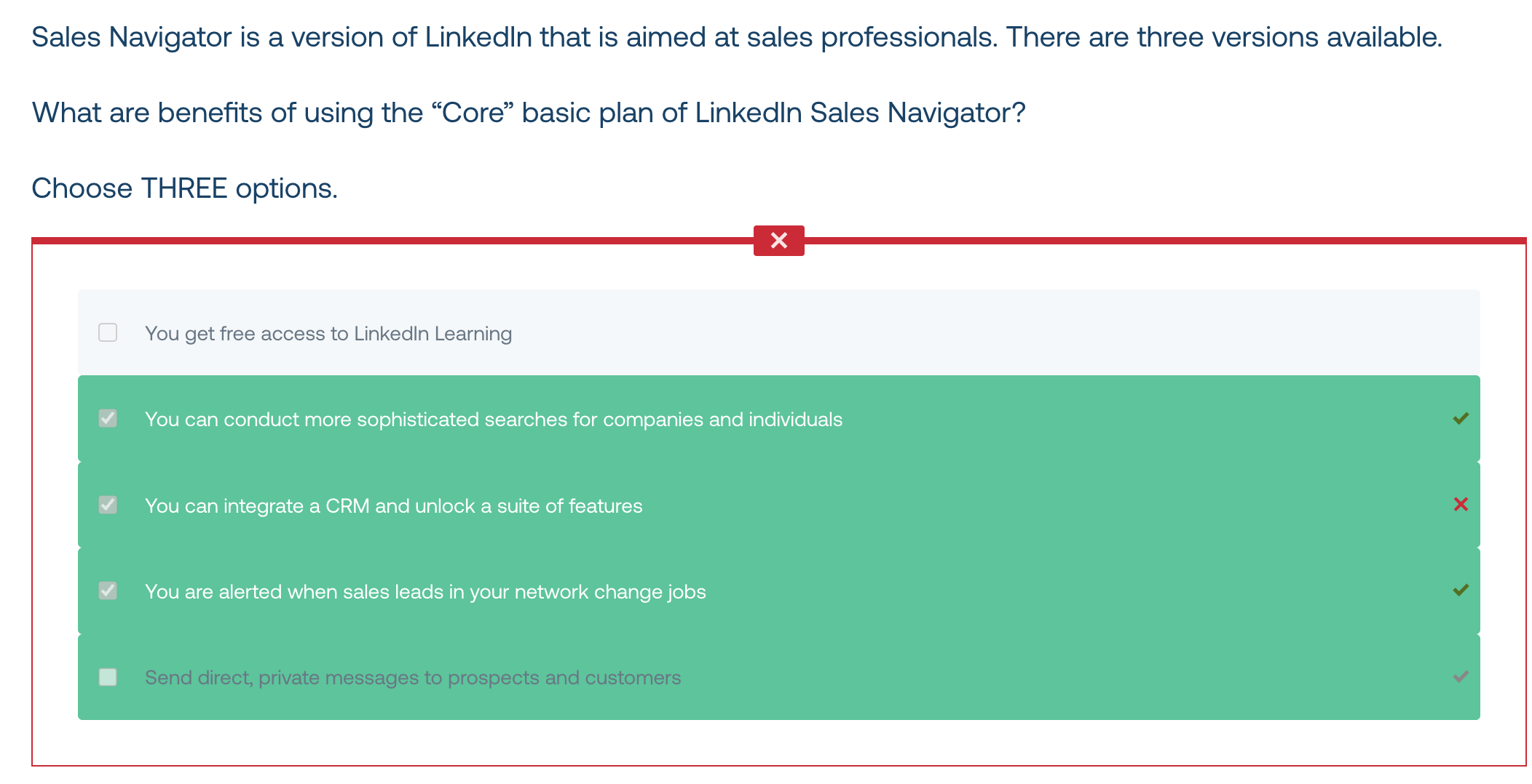 <p>You can conduct more sophisticated searches</p><p>you  are alerted when sales leads in your network change jobs</p><p>send direct, private messages to prospects and customers</p>