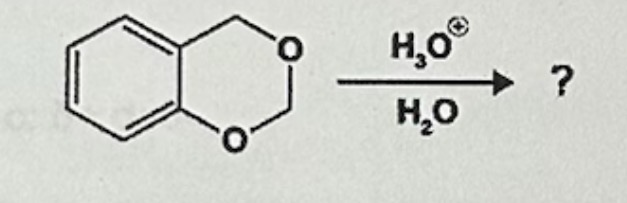 <p>A carbonyl and an alcohol are produced in the following acetal hydrolysis reaction.. Elect the correct molecular structure of the alcohol from the following options. </p>