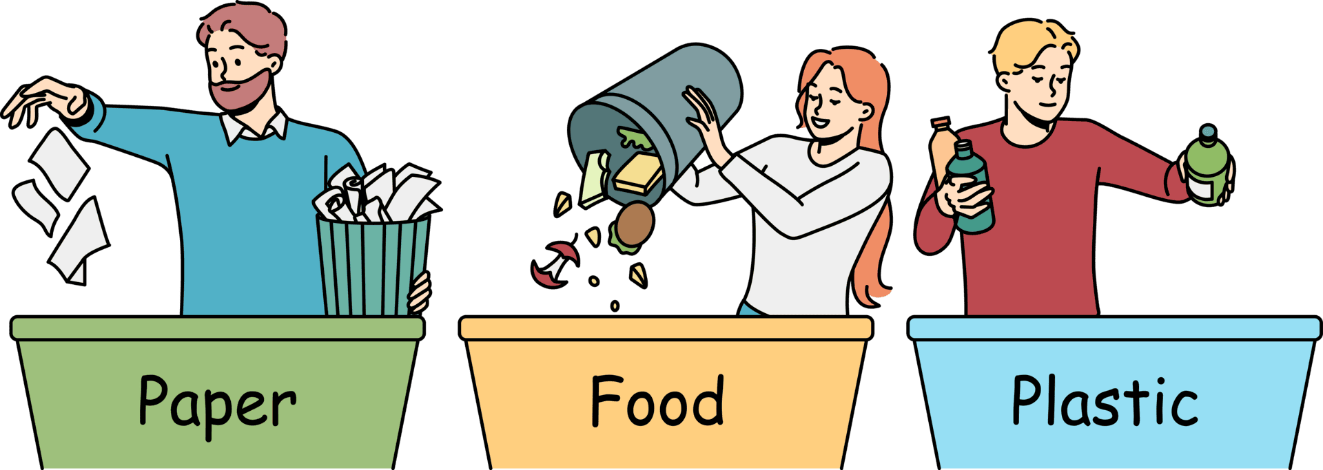 <p>sort rubbish</p>