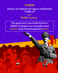 <p>an uproar; a state of great anger or excitement</p>