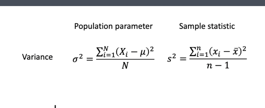 <p>why we divide sample statistics by n-1 —> theoretical reason</p>