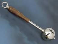 <p>instrument used for sprinkling holy water, comes in two main forms (brush/branch dipped into water or perforated ball at the end of a short handle)</p>