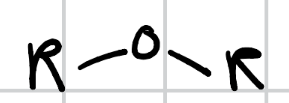 <p>A compound with an oxygen atom bonded to two R groups substituent prefix alkoxy, and parent suffix</p>