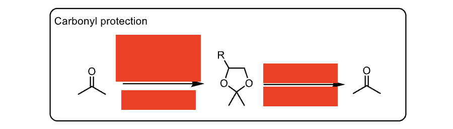 <p>carbonyl protecting group using diol </p>