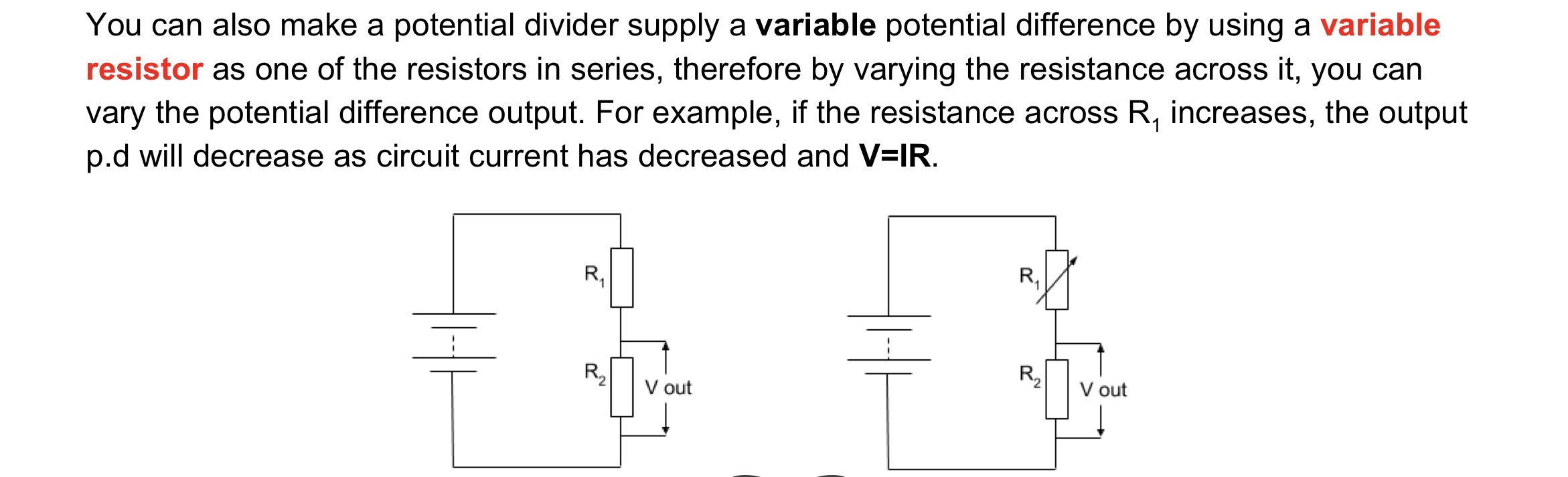 <p>A circuit with resistors in series used to produce a required fraction of the source potential difference.</p>