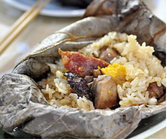 <p><span style="color: rgba(73,47,29,var(--O42jJQ,1));">Sticky Rice Wrapped in Lotus Leaf</span></p>