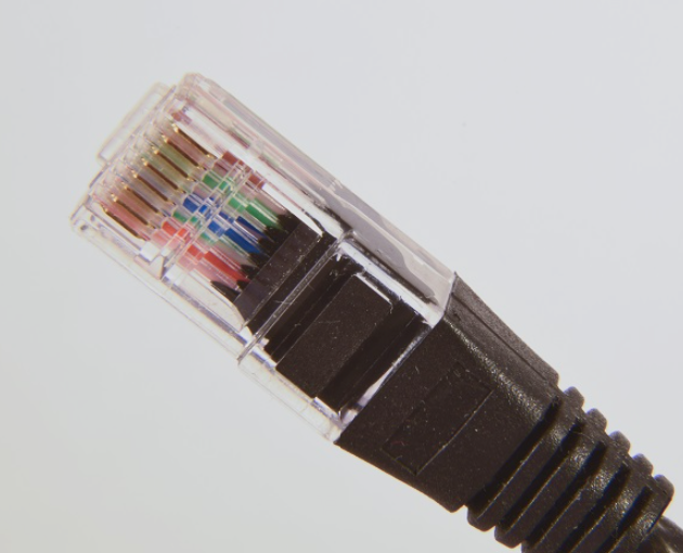 <p>It is the male version of RJ-45. It is used to connect into a device or patch panel. </p>