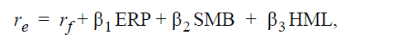 <p><span style="background-color: transparent;">where <u>SMB is the size premium</u>, equal to the average difference in equity returns between companies with small and large capitalizations, and <u>HML is the value premium,</u> equal to the average difference in equity returns between companies with high and low book-to-market ratios, <u>RMW is the profitability premium</u>, equal to the average difference in equity returns between companies with robust and weak profitability, and <u>CMA is the investment premiu</u></span></p>