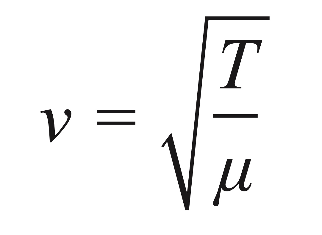 <p>v = root(T/<em>μ)</em></p>