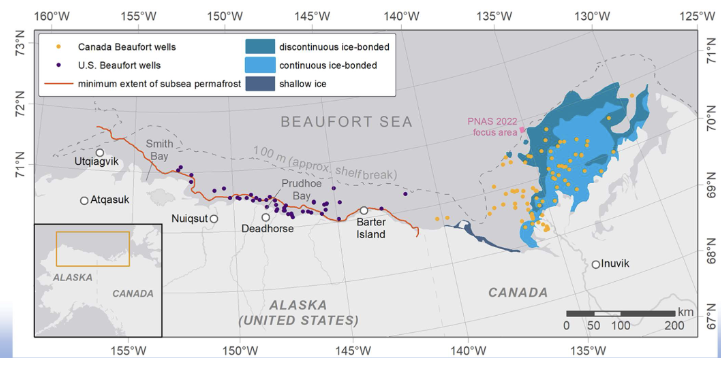 <p>It exists! Since the end of the Last Glacial Maximum (~21,000 years ago), rising sea levels have inundated terrestrial permafrost surrounding the Arctic Ocean, resulting in subsea permafrost...</p>