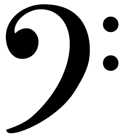 <p>the lower clef of the grand staff</p>