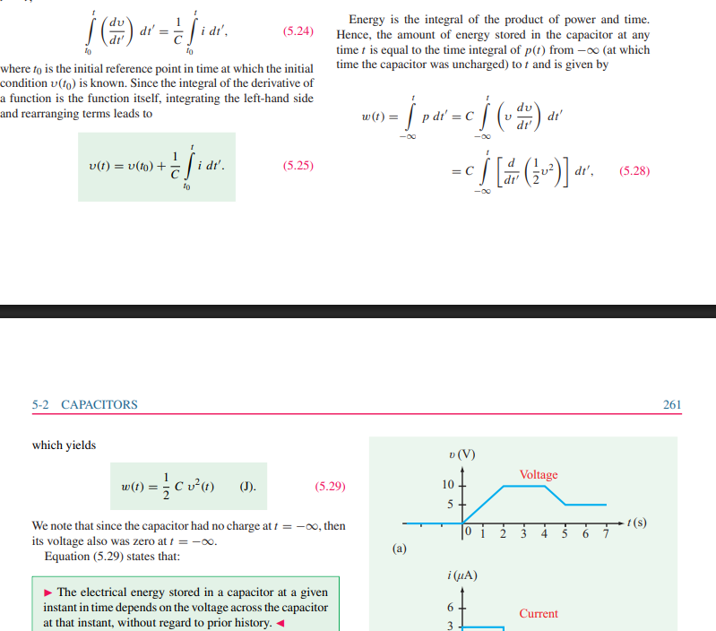 <p>The energy within a capacitor is nothing more than the integral of the power in/out of the capacitor:</p><p></p><p>E(t) = (1/2)(C)(v(t))²</p><p></p><p></p>