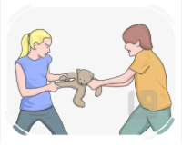 <p>A noisy altercation or quarrel usually over pretty matter </p>