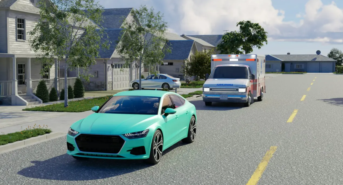 <p>When you hear or see an emergency vehicle approaching with sirens or flashing lights, what should you do?</p>