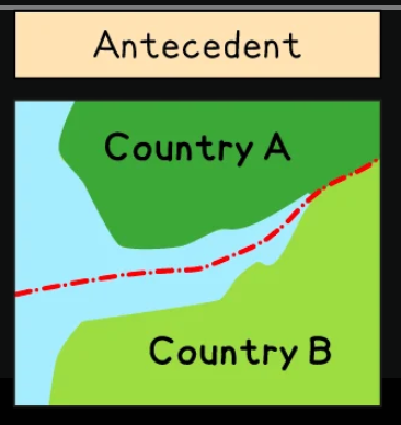 <p>Political boundaries that existed before the cultural landscape emerged and stayed in place</p>