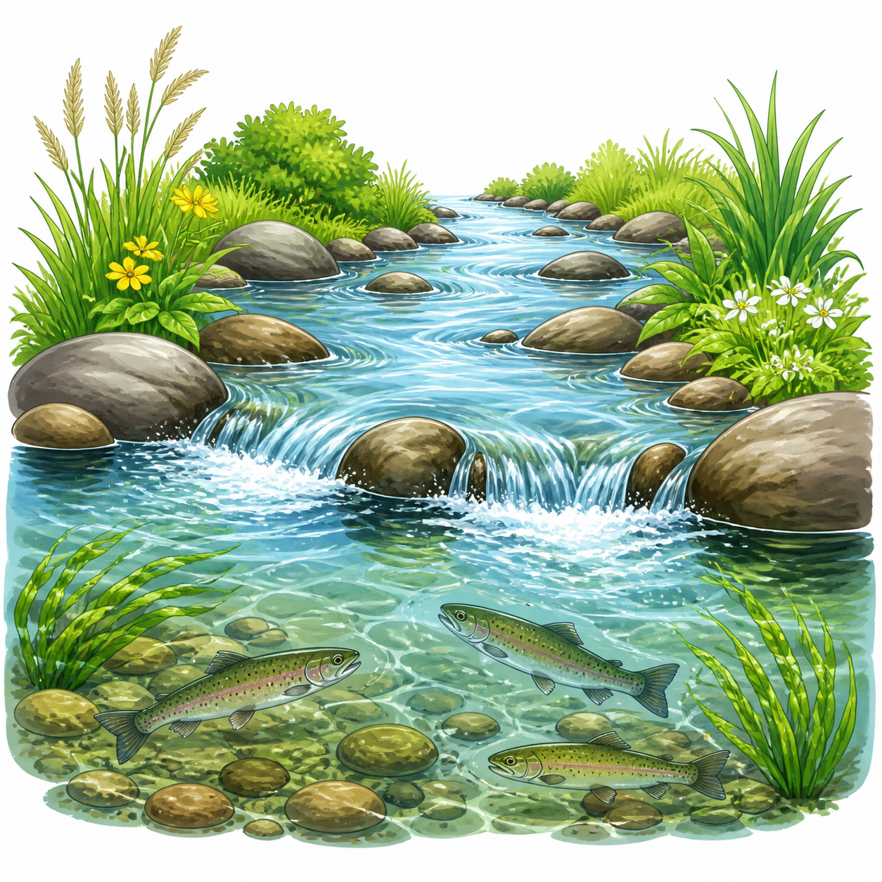 <p>A freshwater ecosystem with moving water, such as a river, stream, or brook.</p>