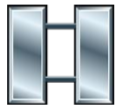 <p>O-3; two connected silver bars</p>