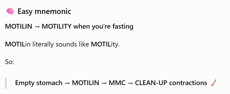 <p>Answer: Motilin.</p><p>Extra Information:</p><ul><li><p>Motilin is secreted by M cells.</p></li></ul><p></p>