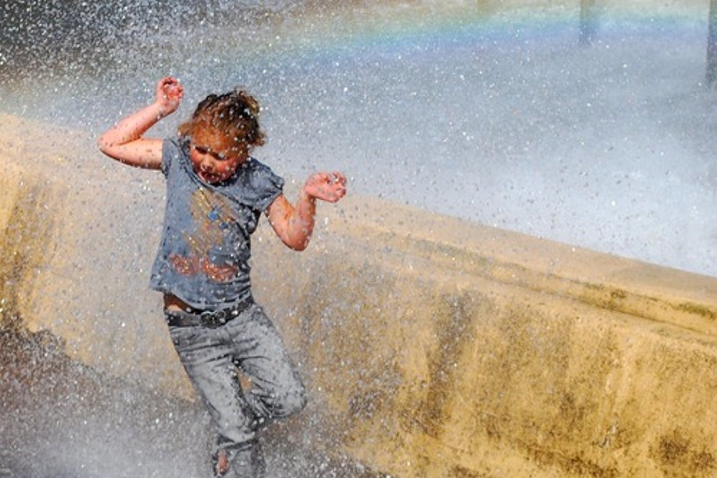 <p>very wet "It's freezing cold in the tent- we all got ....ed .. ... ...."</p>