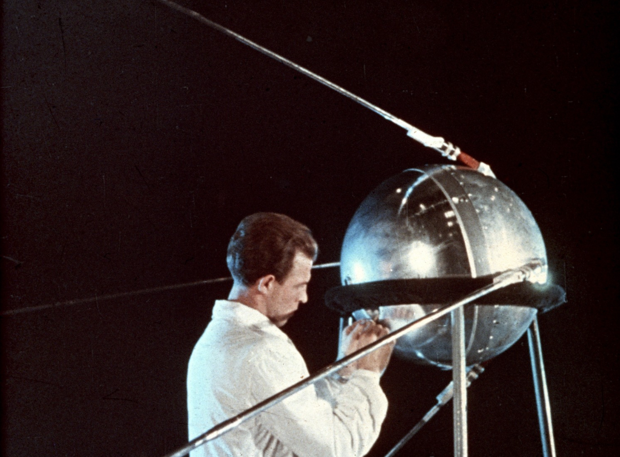 <p>When was Sputnik, the first space satellite, launched by the USSR?</p>