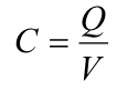 <p>Q = charge</p><p>V = voltage</p>