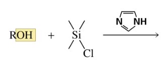 <p>The OH group of an alcohol can be protected by converting to a…</p>