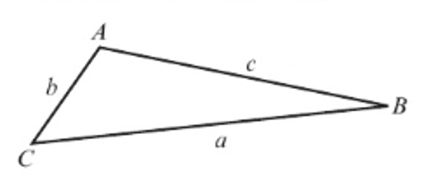 <p>- The cosine rule can be used to work out missing sides or angles in triangles.</p><p>- There are two variations of the cosine rule:</p><p>1) a² = b² + c² - 2bc cos A (used to find a missing side if you know the angle between them).</p><p>2) cos A = (b² + c² - a²) ÷ 2bc (used to find an angle if you know all three sides).</p>