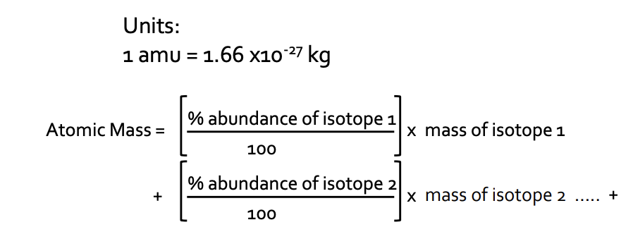 <ul><li><p>Atoms have measurable masses</p></li><li><p>The Atomic Mass of an element is the average mass of an atom of the element </p></li></ul><p></p>