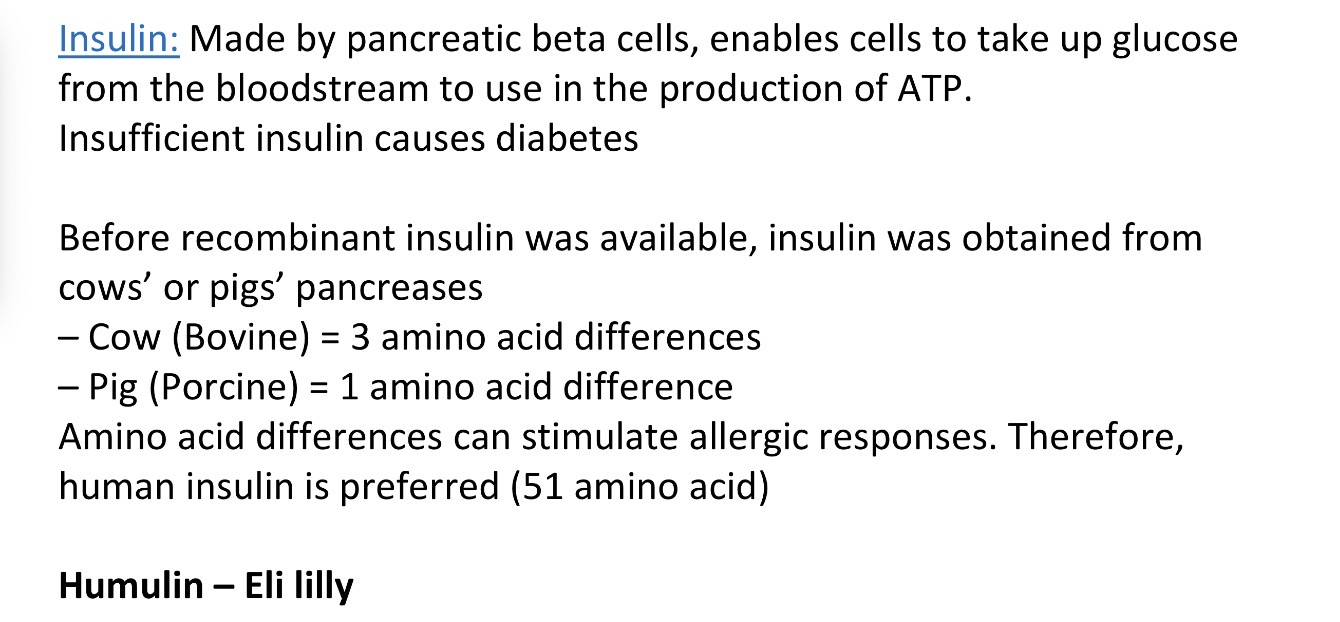 <p><strong><u>Obj. 6</u></strong></p><p><span data-name="small_blue_diamond" data-type="emoji">🔹</span><strong>Q: </strong><span>Why is Human Insulin preferred?</span></p>