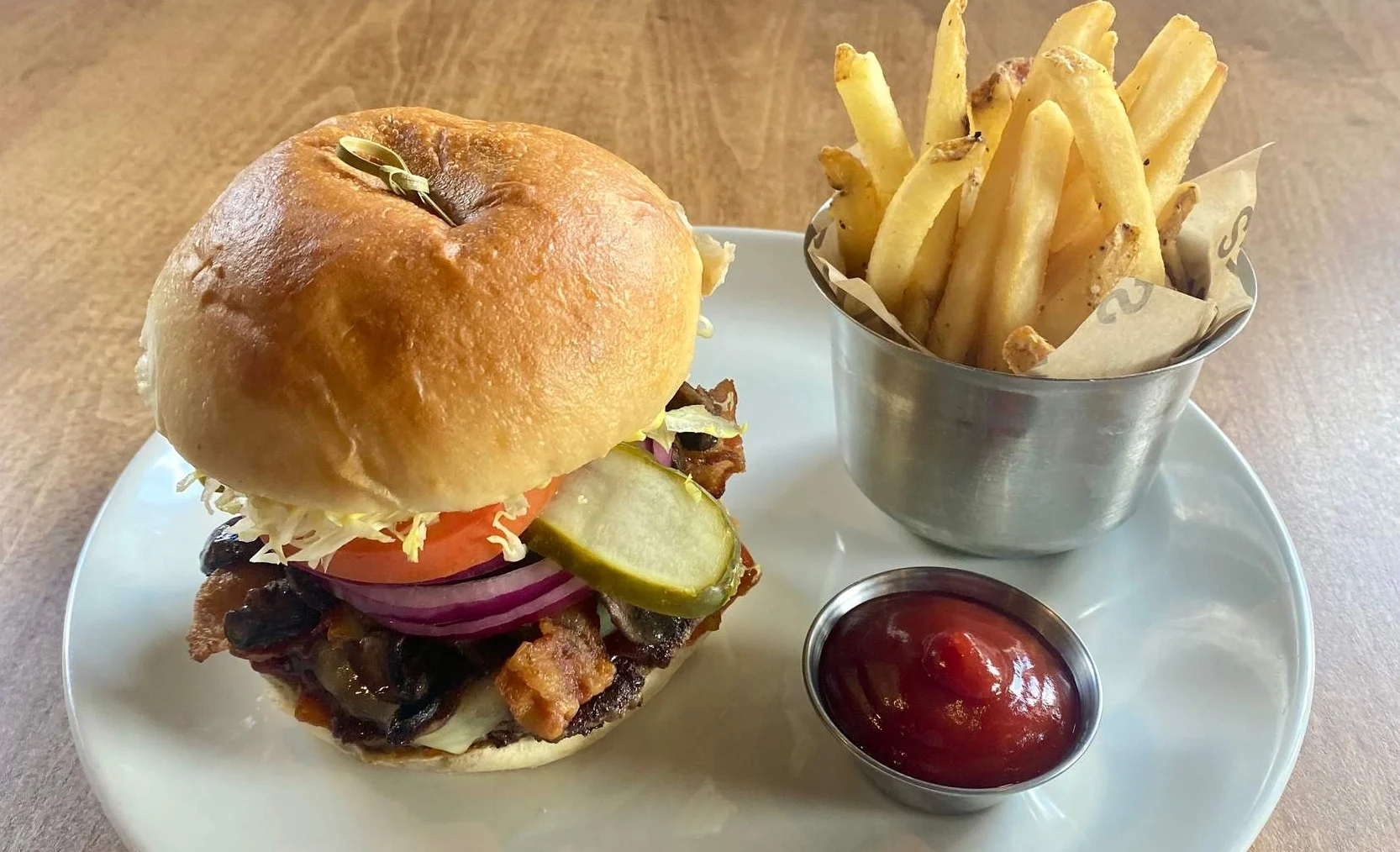 <p>loaded cheeseburger</p>