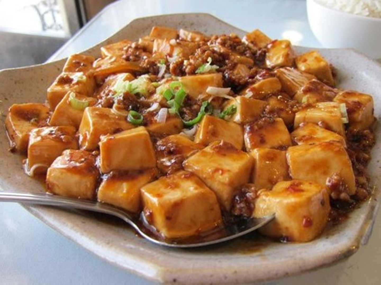<p>tofu, bean curd (dòufu)</p>