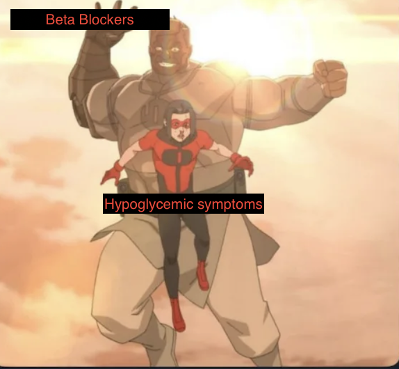 <p>True or False: Beta blockers block hypoglycemia symptoms</p>