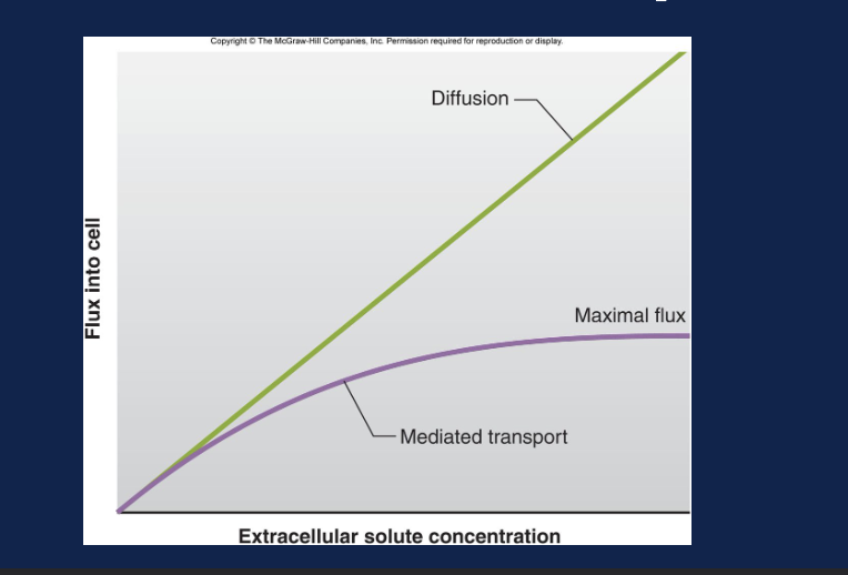 <p>Why does the facilitated/mediated transport curve level off?</p>