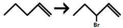<p>adds Br to allylic/benzylic carbon, keeps alkene</p><p>allylic/benzylic bromination</p>